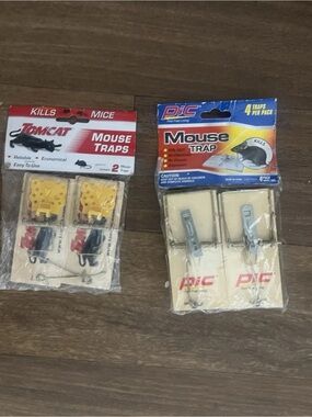 New Wooden Mouse Traps 4 PCS by PiC Disposable/Tom Cat Reusable